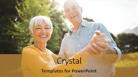  Presentation with senior couple - Beautiful slides featuring dance - portrait of happy senior couple backdrop and a gold colored foreground