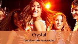  Presentation with friends - Presentation theme having dance - pretty clubber dancing surrounded background and a coral colored foreground
