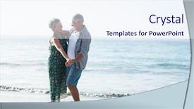  Presentation with senior couple - Presentation theme featuring dance - senior couple dancing background and a sky blue colored foreground