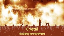  Presentation with stage lights - PPT layouts with dance - silhouettes of concert crowd background and a tawny brown colored foreground