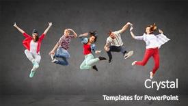  Presentation with teenage - Audience pleasing PPT theme consisting of dance - summer sport dancing and teenage backdrop and a dark gray colored foreground