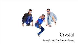  Presentation with hip hop dancing - Presentation featuring three professional dancers dancing hip background and a white colored foreground