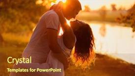  Presentation with sunset - PPT theme consisting of dance - young beautiful couple in white background and a tawny brown colored foreground