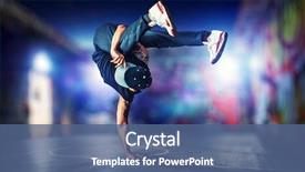  Presentation with urban - Presentation design with dance - young man break dancing background and a ocean colored foreground