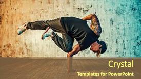  Presentation with tattoo - Presentation design consisting of dance - young man break dancing background and a tawny brown colored foreground