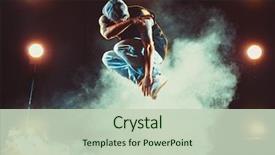  Presentation with tattoo - Cool new PPT theme with dance - young man break dancing backdrop and a soft green colored foreground