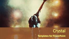  Presentation with tattoo - Audience pleasing theme consisting of dance - young man break dancing backdrop and a tawny brown colored foreground