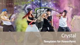  Presentation with nutrition practice - Slides having dance - young modern dancing group practice background and a gray colored foreground