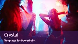  Presentation with young people diversity - Cool new PPT theme with dance - young people dancing in nightclub backdrop and a wine colored foreground