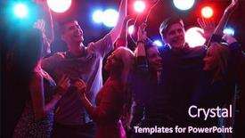  Presentation with fun - PPT theme enhanced with dance - young people having fun dancing background and a wine colored foreground