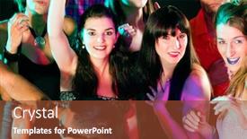  Presentation with disco - Colorful slides enhanced with dance-action-in-a-disco backdrop and a tawny brown colored foreground