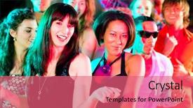  Presentation with disco - Slides featuring dance action in a disco background and a  colored foreground