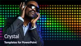  Presentation with pink disco dancing silhouettes - Beautiful PPT theme featuring dance action in a disco backdrop and a  colored foreground