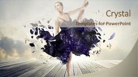  Presentation with ballerina - Slide set consisting of dance art - beautiful ballerina dancing background and a lemonade colored foreground