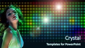  Presentation with dancing - Audience pleasing theme consisting of dance art - beautiful young woman dancing backdrop and a navy blue colored foreground