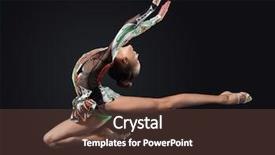  Presentation with art dance - Audience pleasing PPT theme consisting of dance art - young cute woman in gymnast backdrop and a tawny brown colored foreground