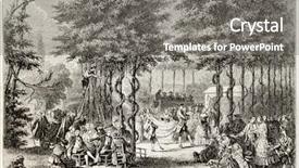  Presentation with 18th century - PPT layouts having dance ball - old illustration of dancing background and a gray colored foreground