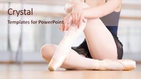  Presentation with close up shot - PPT theme having dance ballet - close up shot of legs background and a lemonade colored foreground