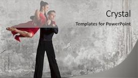  Presentation with dance beautiful couple dancing ballroom - Presentation theme enhanced with dance beautiful couple dancing ballroom background and a light gray colored foreground