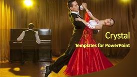  Presentation with dance beautiful couple dancing ballroom - Audience pleasing presentation theme consisting of dance beautiful couple dancing ballroom backdrop and a tawny brown colored foreground
