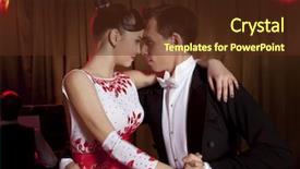  Presentation with dance beautiful couple dancing ballroom - PPT theme with dance beautiful couple dancing ballroom background and a tawny brown colored foreground