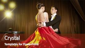  Presentation with dance beautiful couple dancing ballroom - Colorful PPT layouts enhanced with dance beautiful couple dancing ballroom backdrop and a tawny brown colored foreground