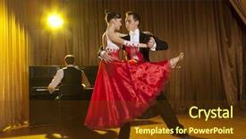  Presentation with couple dance - Presentation design having dance beautiful couple dancing ballroom background and a  colored foreground