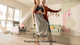  Presentation with couple dance - Slides consisting of rhythm dance - happy mature couple dancing background and a coral colored foreground