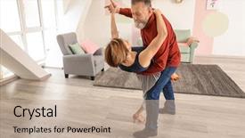  Presentation with dance beautiful couple dancing ballroom - Colorful slides enhanced with rhythm dance - happy mature couple dancing backdrop and a mint green colored foreground