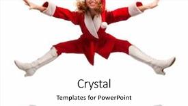  Presentation with air - Cool new presentation theme with dance christmas - happy dancing santa jumping backdrop and a white colored foreground
