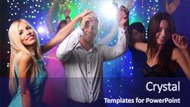  Presentation with dancing - Theme featuring dance christmas - young people dancing at party background and a  colored foreground