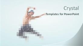  Presentation with dance - Theme with dance-connect-people-mixed-media background and a sky blue colored foreground