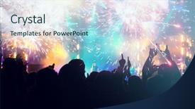  Presentation with fireworks on chinese new year - Audience pleasing PPT layouts consisting of dance events - new year concept - fireworks backdrop and a  colored foreground
