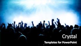  Presentation with stage lights - Presentation design with dance events - silhouettes of concert crowd background and a black colored foreground