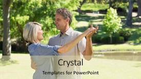  Presentation with couple dance - Amazing presentation theme having dance face offs - romantic couple dancing in countryside backdrop and a soft green colored foreground