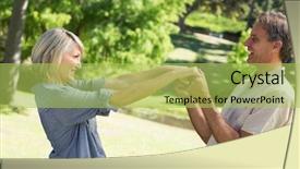  Presentation with romantic - Slides having dance face offs - side view of romantic couple background and a yellow colored foreground