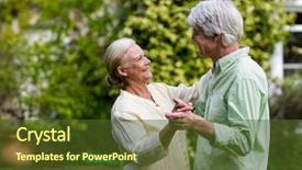  Presentation with dance beautiful couple dancing ballroom - Beautiful slides featuring dance face offs - smiling senior couple dancing backdrop and a tawny brown colored foreground