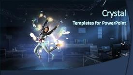  Presentation with passion - Cool new presentation theme with dance is her passion mixed backdrop and a navy blue colored foreground