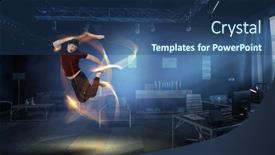  Presentation with astronaut in fantasy world mixed - Amazing theme having dance-is-his-world-mixed backdrop and a ocean colored foreground