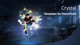  Presentation with astronaut in fantasy world mixed - Presentation enhanced with dance-is-his-world-mixed background and a navy blue colored foreground