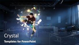  Presentation with dance - Slide deck featuring dance-is-his-world-mixed background and a ocean colored foreground