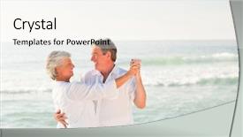  Presentation with couple dance - PPT theme consisting of dance old - elderly couple dancing background and a sky blue colored foreground