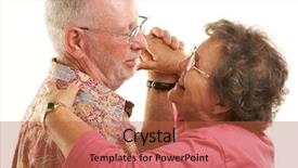  Presentation with couple dance - Presentation theme enhanced with dance old - happy senior couple romantically dancing background and a red colored foreground