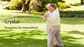  Presentation with dancing - Slides consisting of dance old - mature couple dancing background and a yellow colored foreground