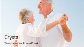  Presentation with dance beautiful couple dancing ballroom - PPT theme consisting of dance old - senior couple dancing background and a lemonade colored foreground