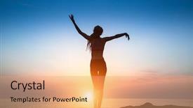  Presentation with moving sea - Cool new slides with dance on the shore backdrop and a  colored foreground