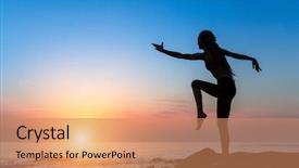  Presentation with moving sea - Beautiful presentation theme featuring dance on the shore backdrop and a  colored foreground