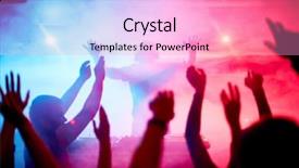  Presentation with crowd - Amazing presentation design having dance party - male deejay in front backdrop and a lemonade colored foreground