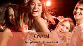 Presentation with dance beautiful couple dancing ballroom - Presentation theme with dance party - pretty clubber dancing surrounded background and a coral colored foreground