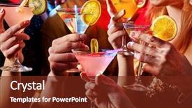  Presentation with fun meeting - Slide deck featuring dance party with group people background and a tawny brown colored foreground